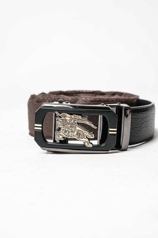 Black Rexine Knight Buckle Belt
