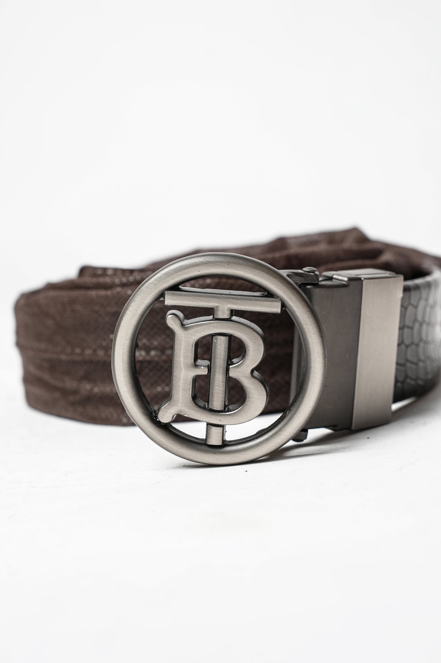 Men’s Black Textured Leather Belt