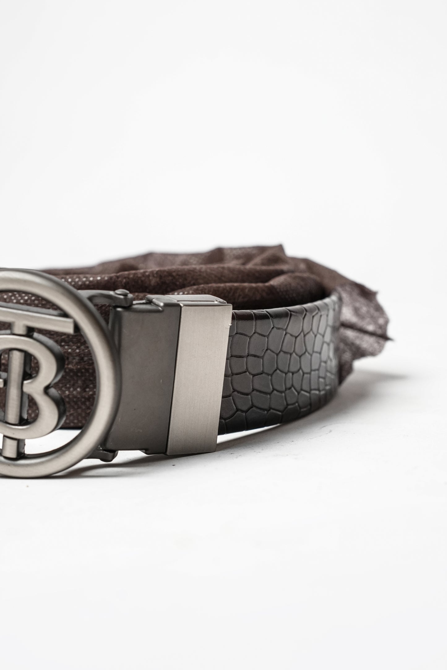 Men’s Black Textured Leather Belt