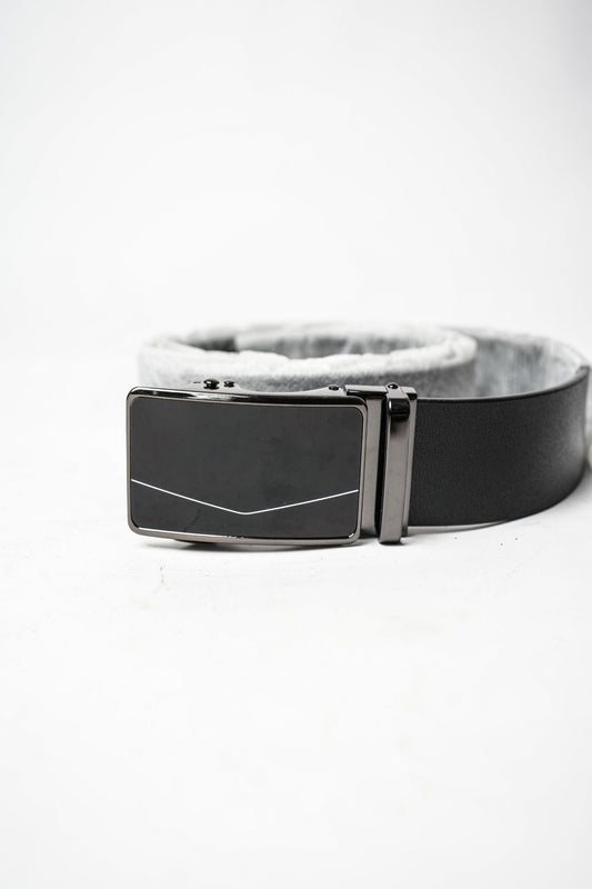 Black Leather Glossy Auto Belt
